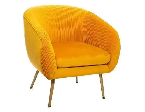 Sillón De Terciopelo Leif Mostaza