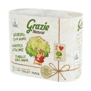 Papel wc 4 rollos maxi, pack papel Grazie