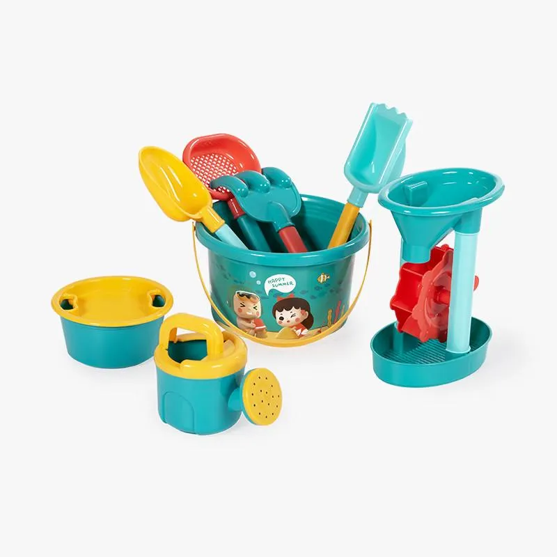 SET JUGUETES PLAYA 12 PIEZAS CON CUBO