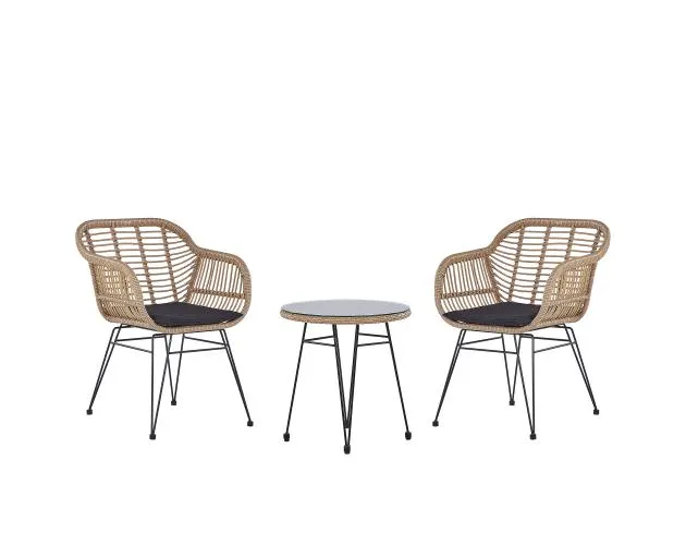 Conjunto de balcón con cojín natural tropea ii