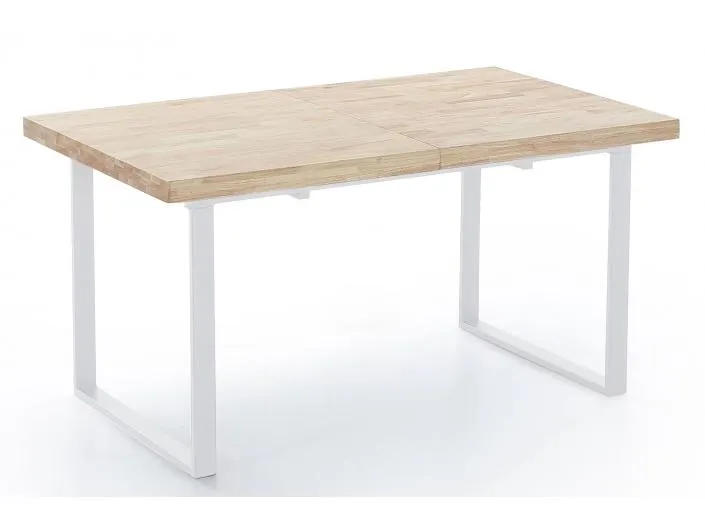 Mesa comedor extensible natural roble nordish y blanco