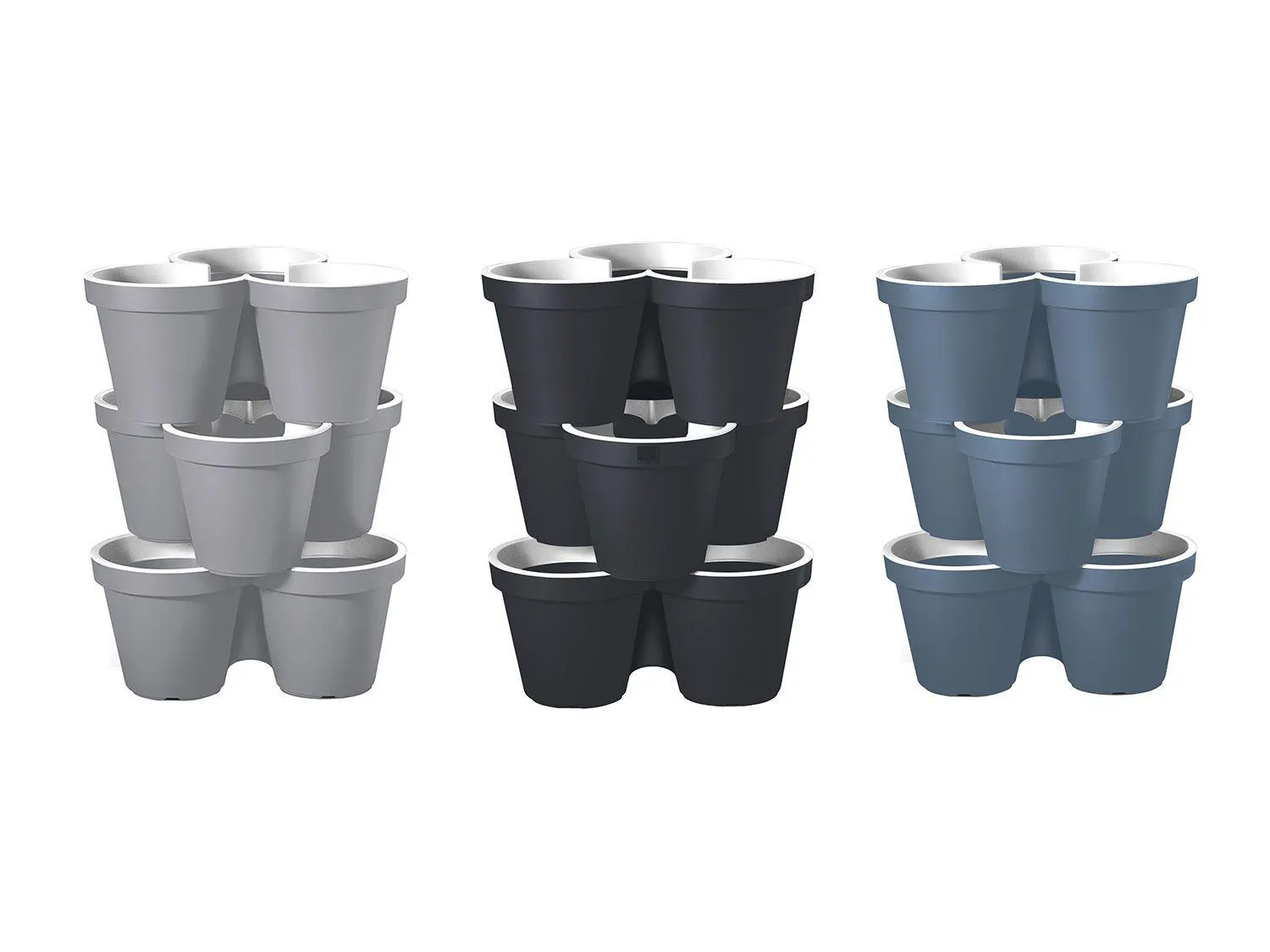 Maceteros triples apilables