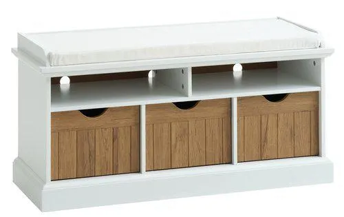 Banco OLDEKROG 3 cajones blanco/roble