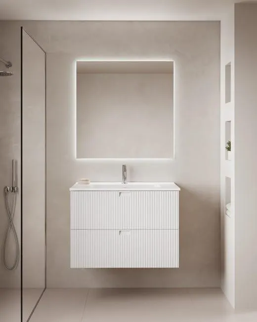 Mueble de baño con lavabo Lignes blanco 80x45.4 cm