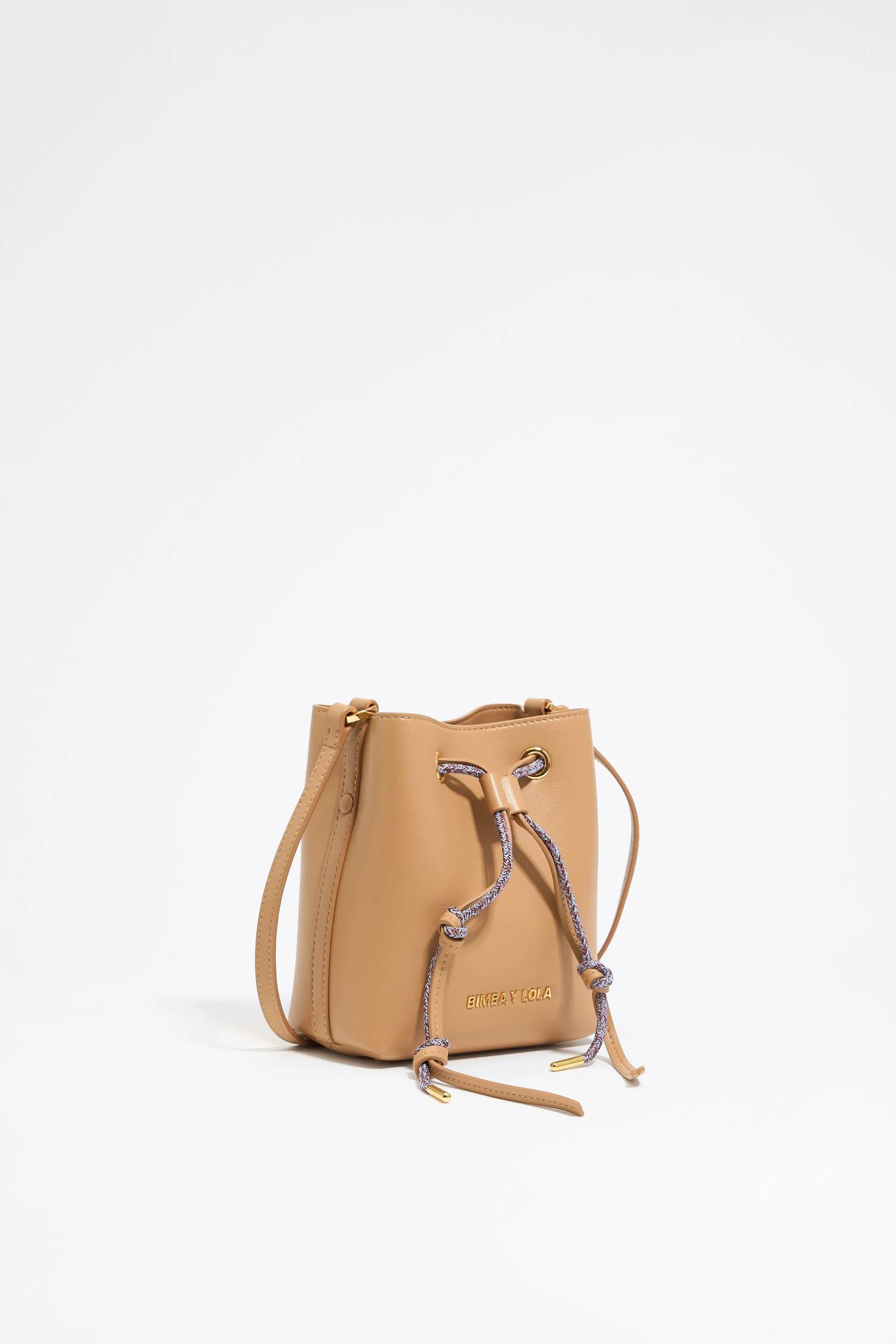Bolso bucket Chihuahua mini piel caramelo