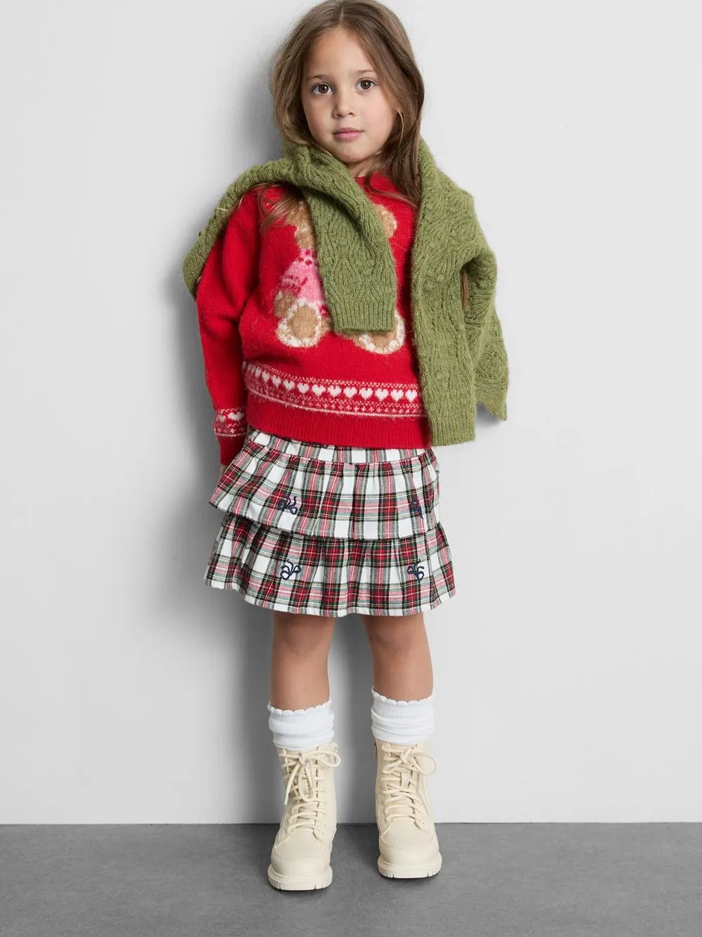 1,5-8 años | Falda a cuadros de tartán con volantes