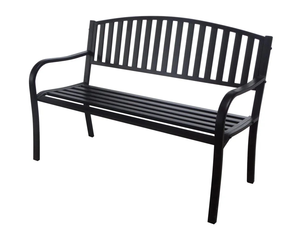 Banco de exterior fabricado en acero negro