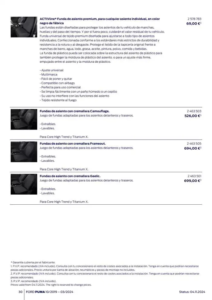 Catálogo de Ford de accesorios Ford Puma 13 de noviembre al 13 de noviembre 2025 - Página 30