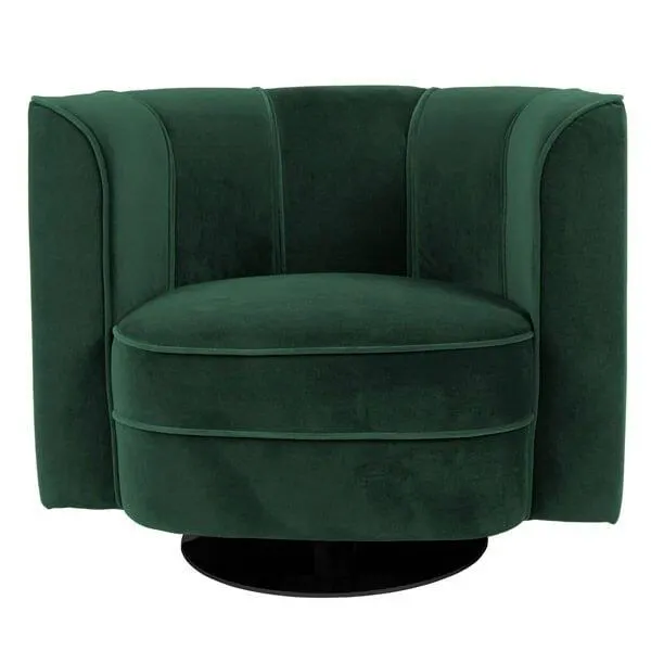 Butaca terciopelo verde Flower