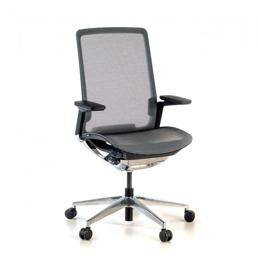 Silla Ejecutiva Yanet, Aluminio, Mecanismo Sincro - Negro