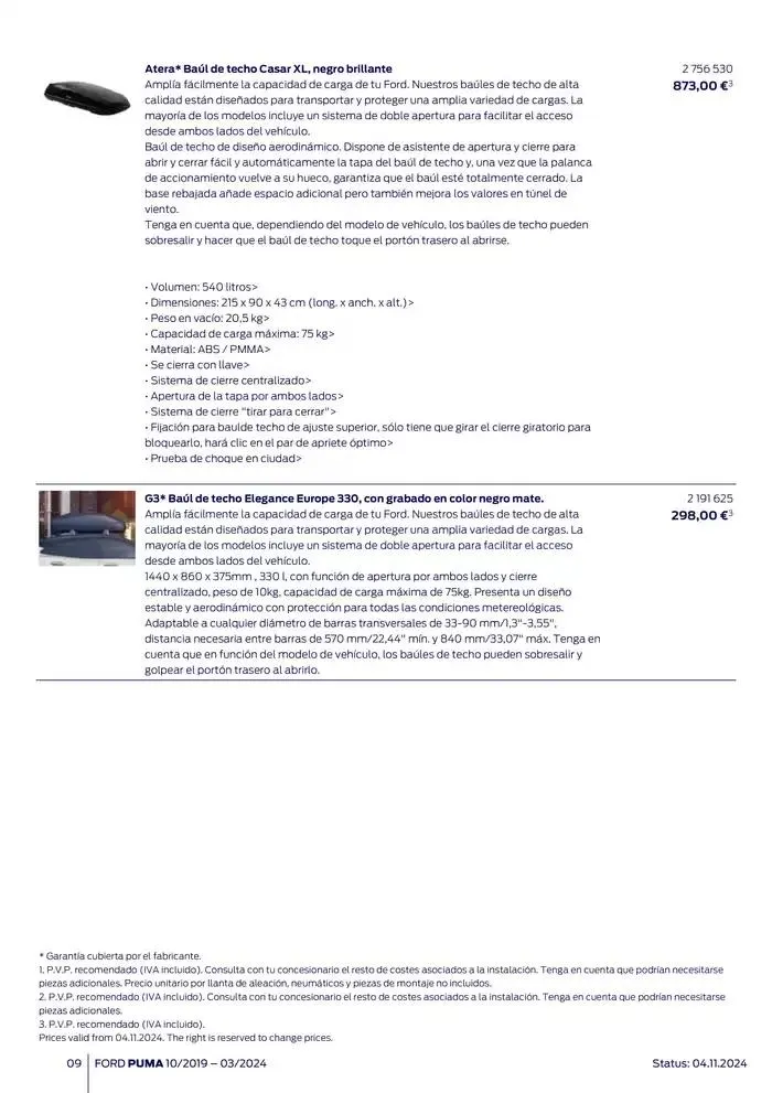 Catálogo de Ford de accesorios Ford Puma 13 de noviembre al 13 de noviembre 2025 - Página 9