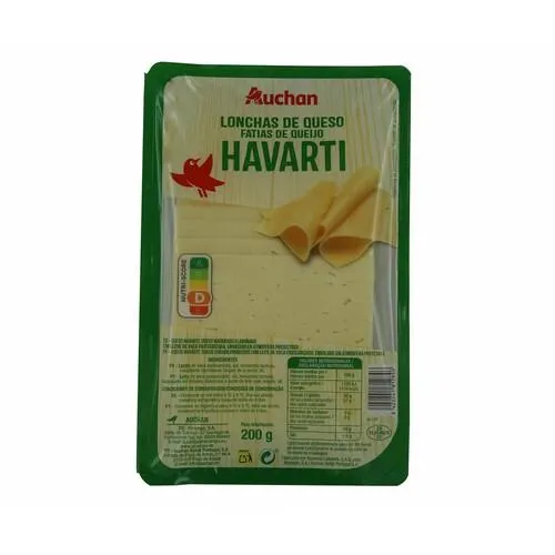 AUCHAN Queso Havarti en lonchas 200 g. Producto Alcampo