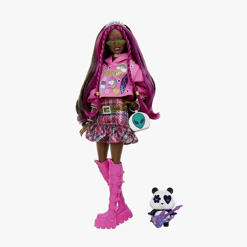 MATTEL BARBIE EXTRA AFROAMERICANA CONJUNTO ROSA