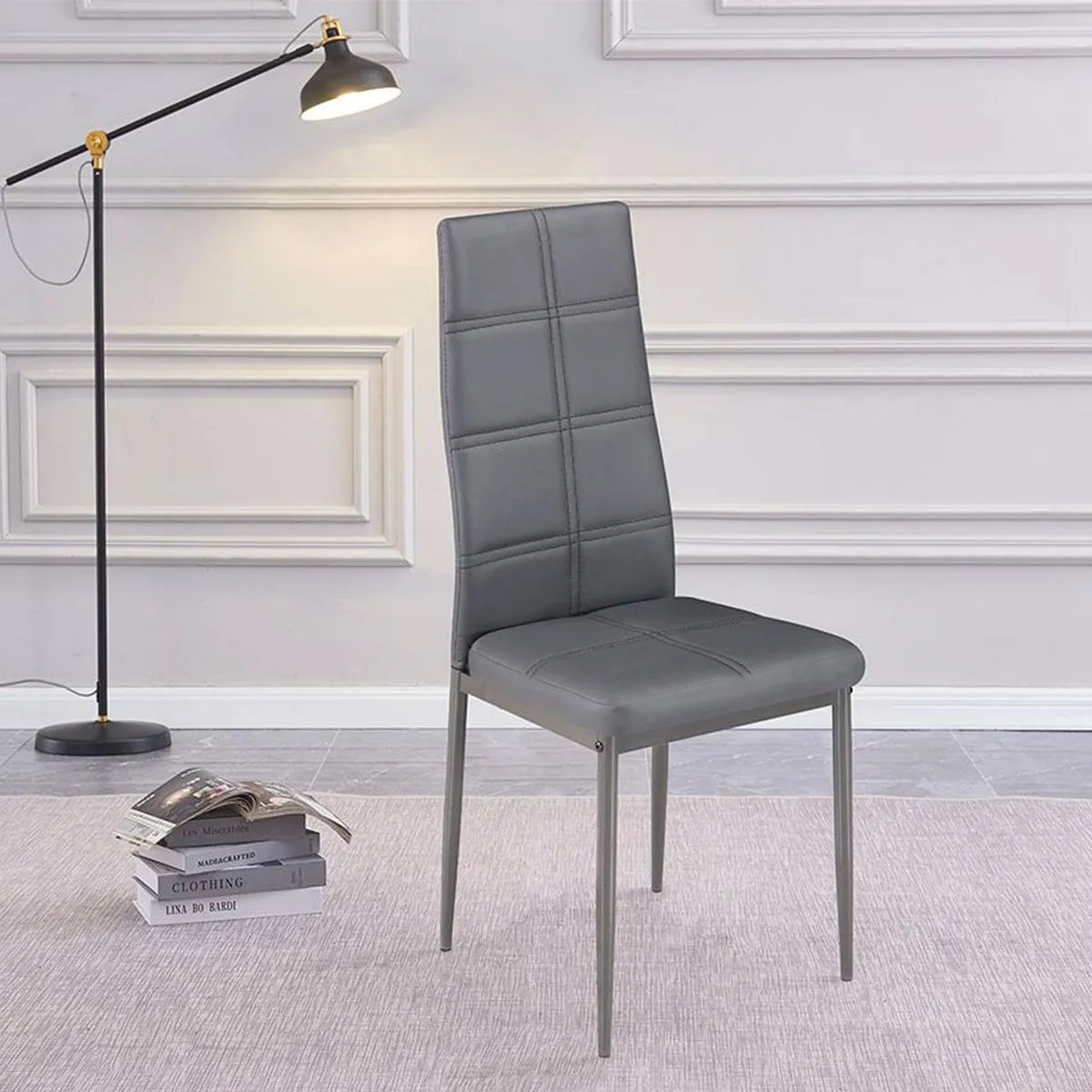 Silla comedor Axiss gris 96,6x40x39,7 cm