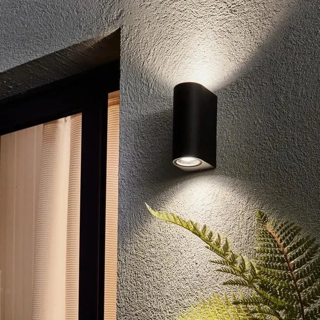 Aplique de exterior Kofu INSPIRE 2 luces GU10 negro