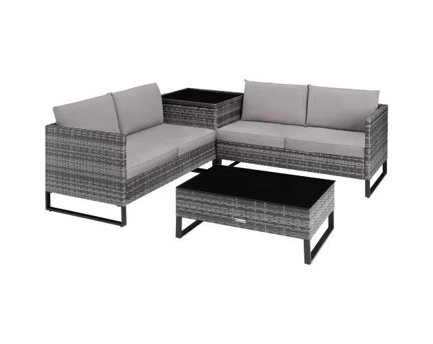 Conjunto de ratán ostuni, gris