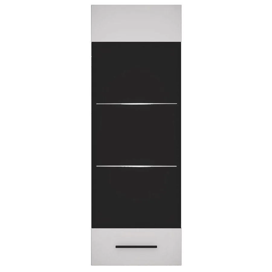 Estantería con puerta de cristal Biancom L38xH110cm Blanco alto brillo