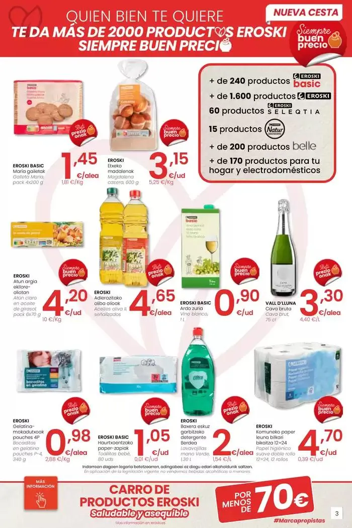 Catálogo de Prezio merkeagoa SUPERMERKATUAK EROSKI  27 de marzo al 8 de abril 2025 - Página 3