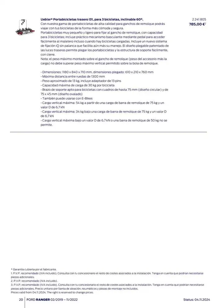 Catálogo de Ford de accesorios Ford Ranger 13 de noviembre al 13 de noviembre 2025 - Página 20
