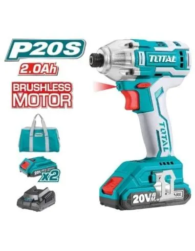 Atornillador impacto brushless a batería TIRLI2002 20V TOTAL