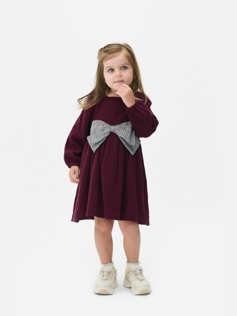 1,5-8 años | Vestido de doble paño con lazo