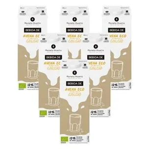 Pack 6x Bebida de Avena Eco rica en Calcio Planeta Huerto 1L