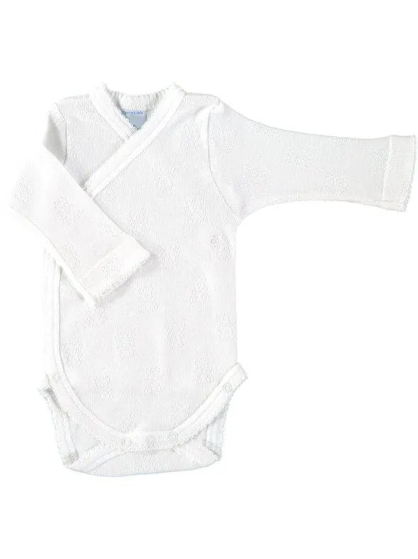 Body cruzado manga larga calado ositos