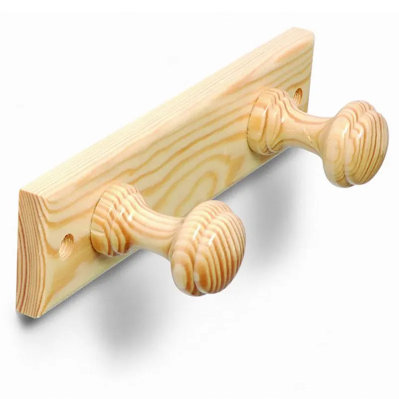 PERCHERO BRINOX 2 POMOS REDONDOS ROBLE B30300Y