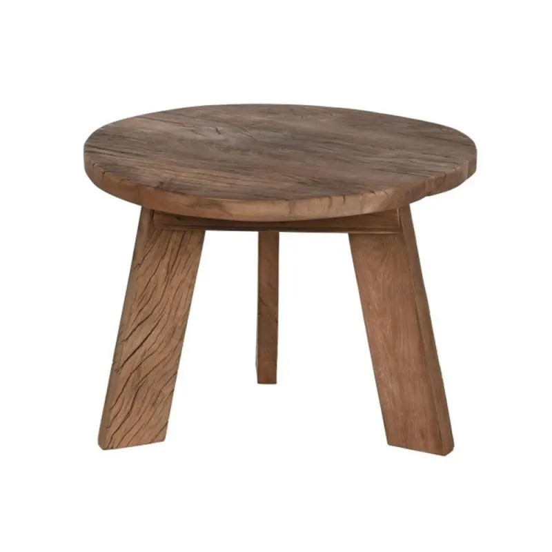 Recycled wood side table Ø60cm, natural