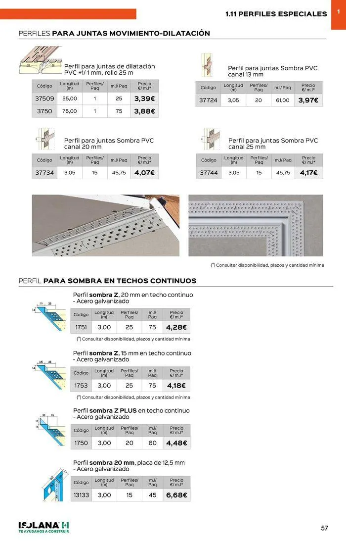 Catálogo de PLACA DE YESO LAMINADO – TARIFA ISOLANA 2024 18 de septiembre al 30 de septiembre 2024 - Página 52