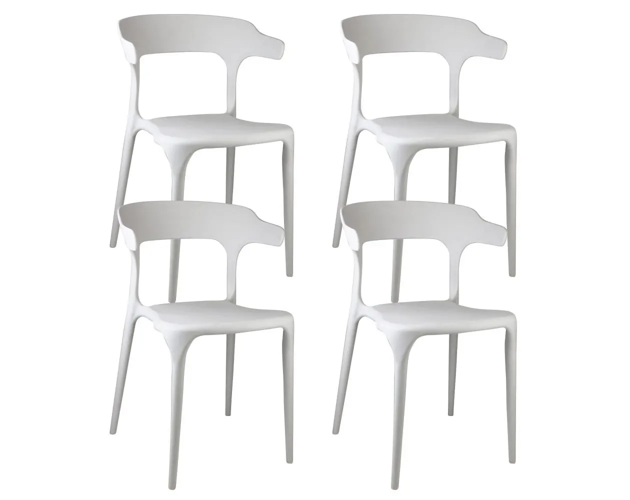 Pack 4 sillas de exterior apilables madonna 74,3x47x47cm thinia home