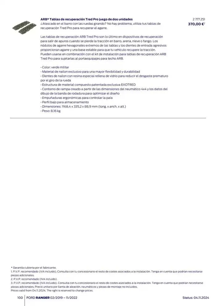 Catálogo de Ford de accesorios Ford Ranger 13 de noviembre al 13 de noviembre 2025 - Página 100
