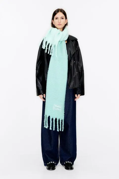 Bufanda cepillada aguamarina