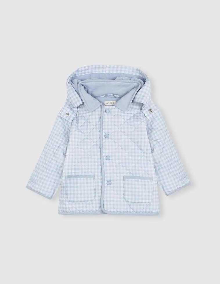 Abrigo husky cuadro vichy azul