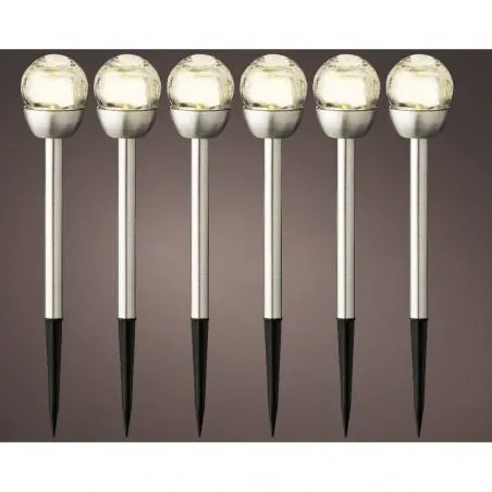 SET 6 BALIZAS SOLARES CRISTAL 24.5CM