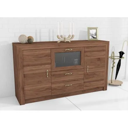 Aparador de líneas sencillas en nogal Memphis
