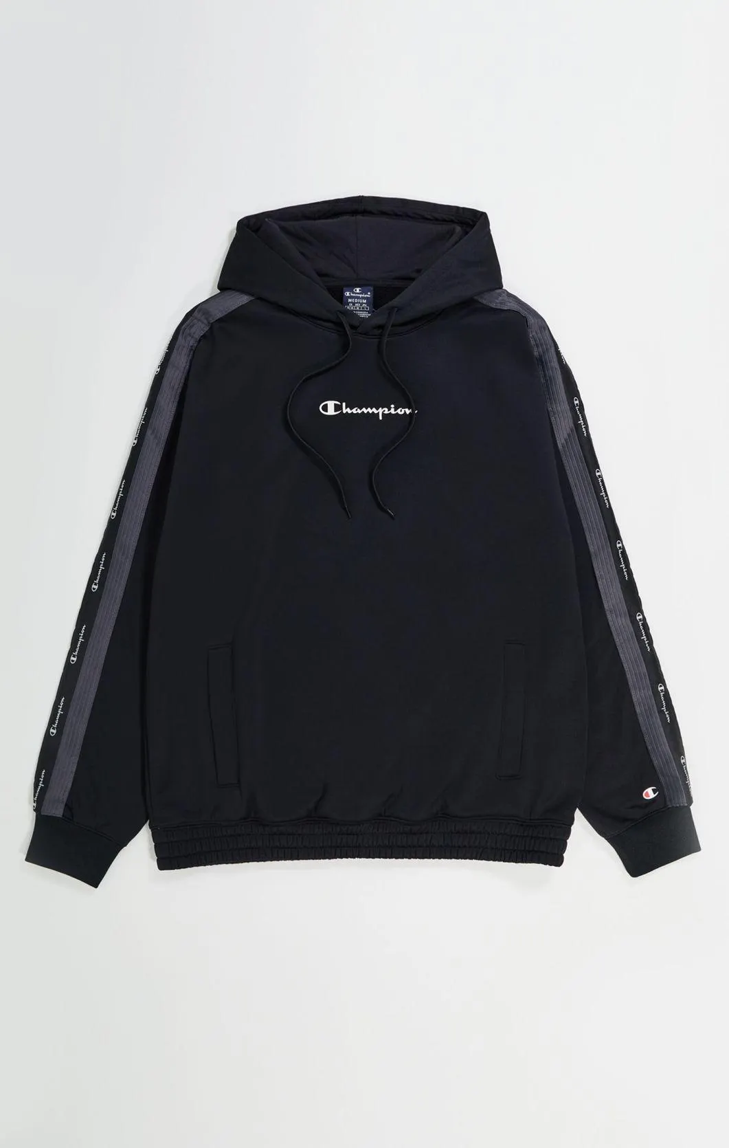 Sudadera de felpa perchada con capucha y cinta de jacquard