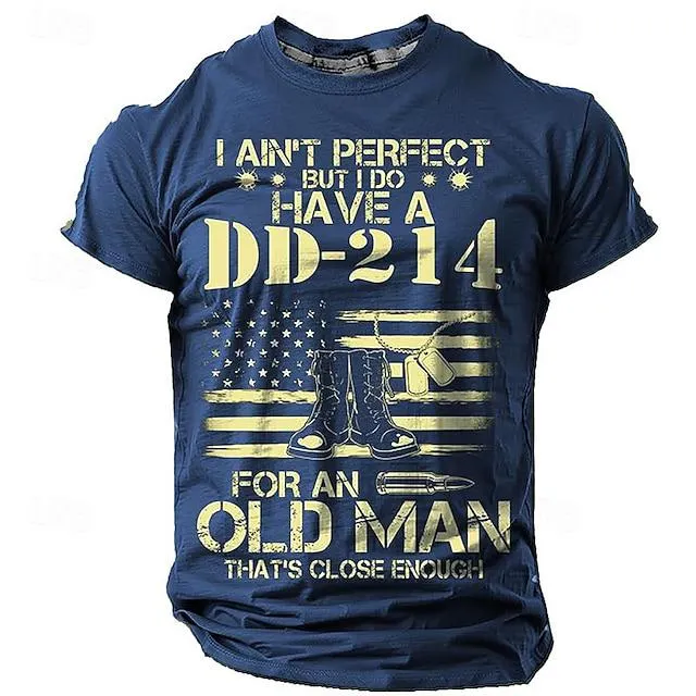 Memorial Day American Flag Designer Vintage Casual Men's 3D Print T shirt Tee Sports Outdoor Holiday Going out T shirt Black Brown Army Green Short Sleeve Crew Neck Shirt Spring & Summer Clothing