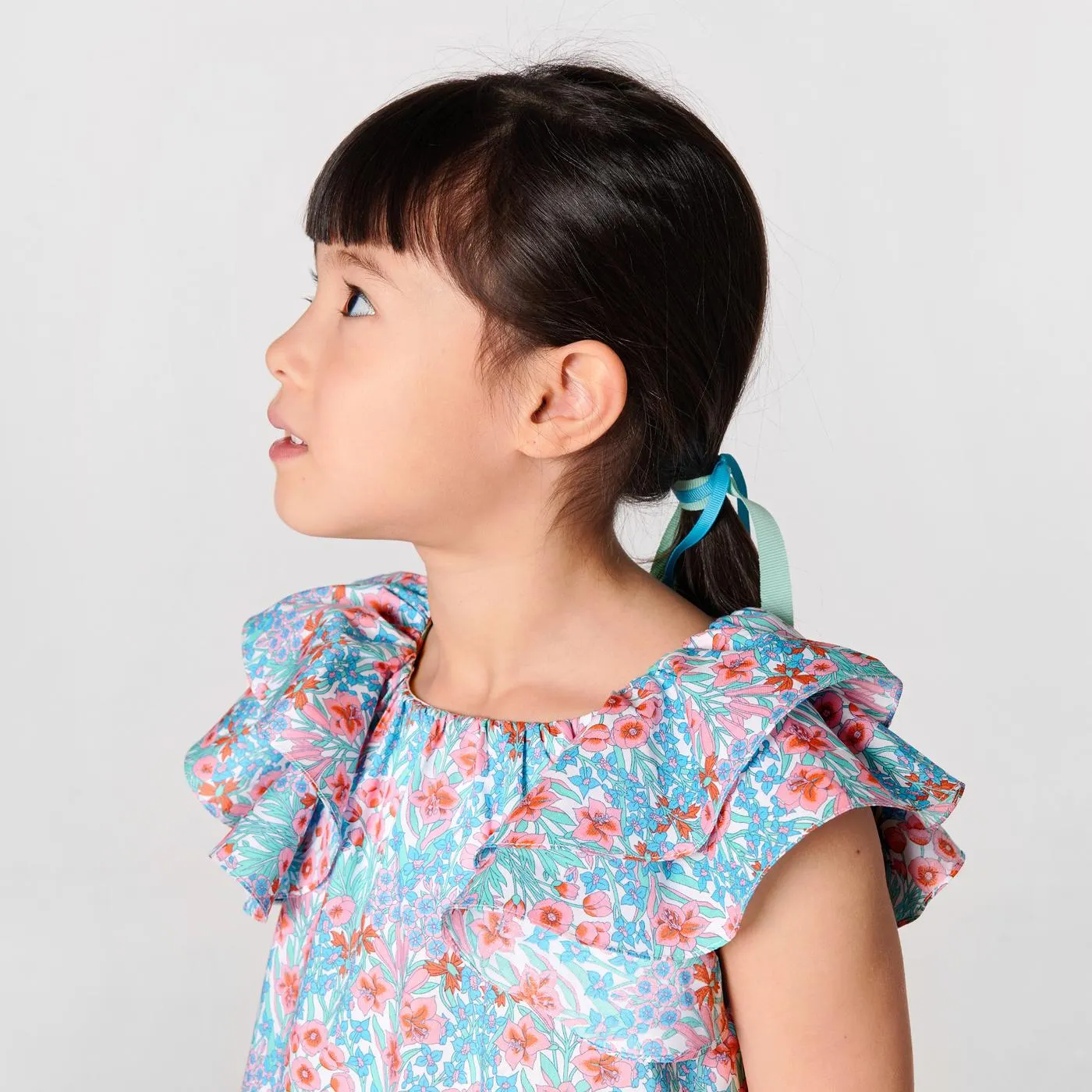 Blusa en tejido Liberty para niña