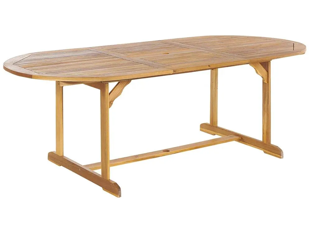 Mesa de jardín extensible MAUI 160/220 cm 100 cm Madera de acacia Marrón claro