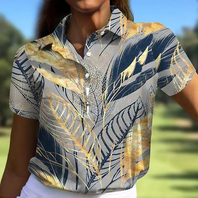 Mujer Camisas de polo Amarillo Rosa Azul Manga Corta Protección Solar Camiseta Hoja Ropa de golf para damas Ropa Trajes Ropa Ropa