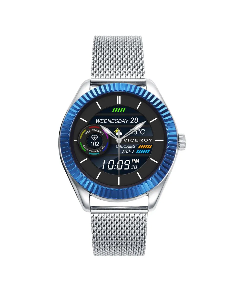 Reloj Smart Hombre caja y malla milanesa de acero