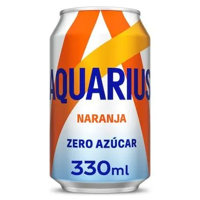 Bebida refrescante de naranja zero Aquarius lata 330 ml