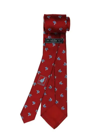 Corbata tortugas Burdeos/azul