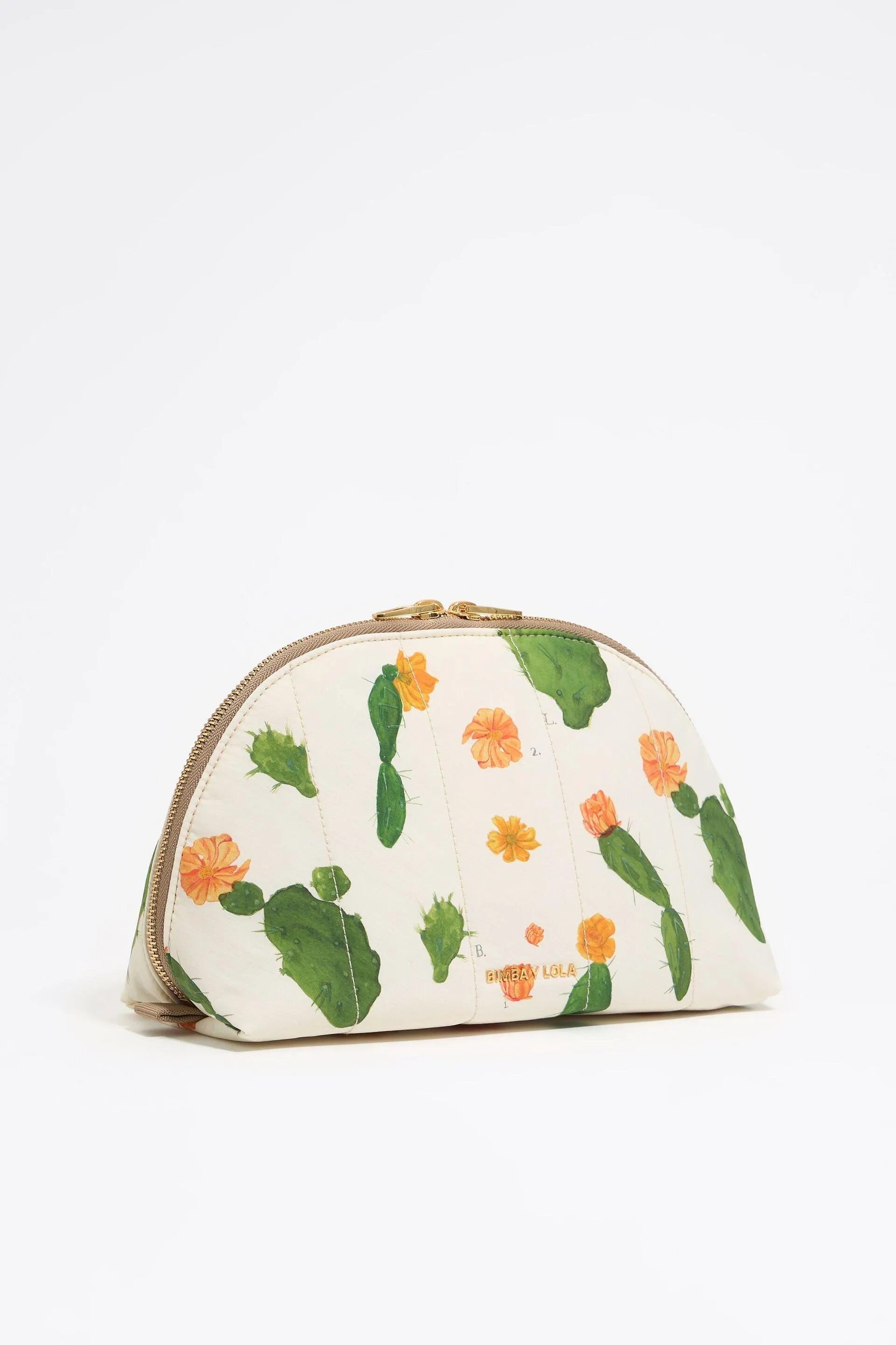 Neceser medialuna grande nylon Cactus marfil