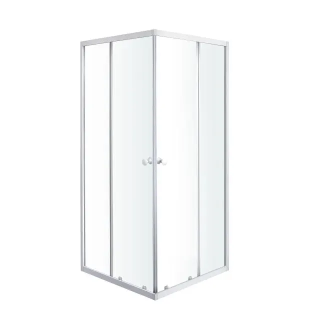 Mampara de ducha 80x80x185 cm Aluminio blanco 4mm Garian