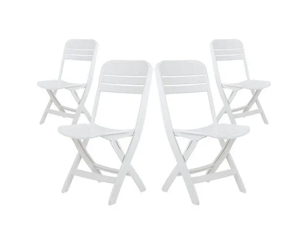 Pack 4 sillas plegables bliss blancas 52x40x82cm 7house