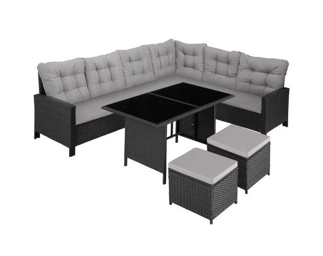 Conjunto de ratán barletta, negro