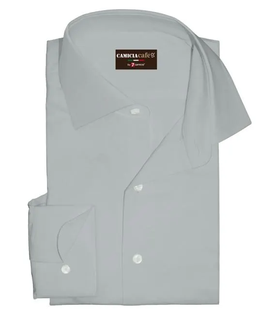 Camisa Hombre 1 Botón Cuello Francés Slim Algodón / Poliéster Gris
