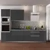Cocina en kit Mikonos antracita br 300 cm con 1 módulo alto + 4 módulos bajos